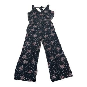 Jumpsuit Black Pink Floral Ankle Sz Small